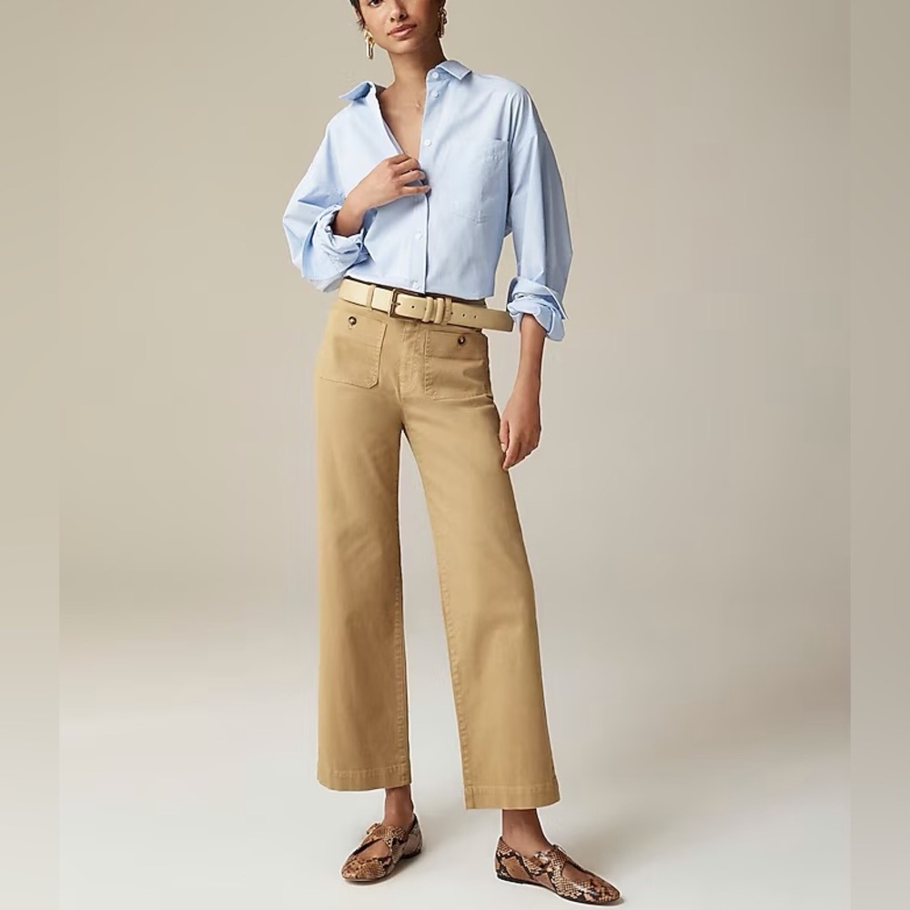 J. Crew Women’s size 35 Honey Brown Sailor slim wide-leg chino pants
